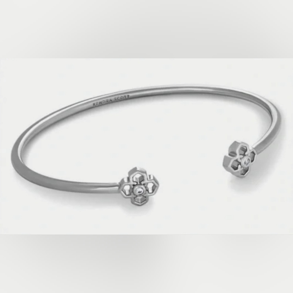 KENDRA SCOTT Iris Cuff Bracelet Rhodium Silver Tone Crystals